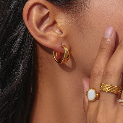 Shiny Gold Twist Hoops