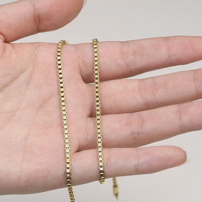 18K Monaco Chain Stainless Steel Box Gold Jewelry | DAILY DRIPZ